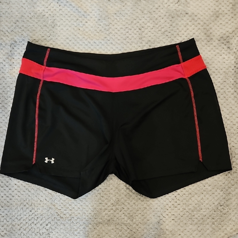Under Armour Black and Pink Athletic Shorts. Womens XL